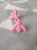 Bee Stud Earrings - Light Pink