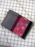 Medium Patchwork Pouch - Grey, Plum & Monsters