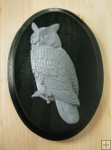 Small Owl Plaque - Black & Grey