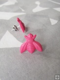 Bee Stud Earrings - Bright Pink