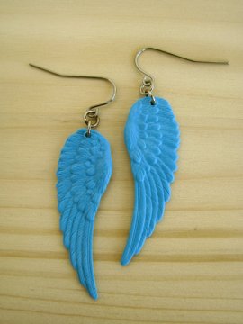 Small Wing Earrings - Vibrant Blue - $10.00 : --- Art School Dropout.net ---